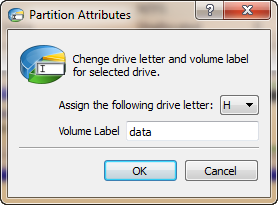 Changing a partition attributes